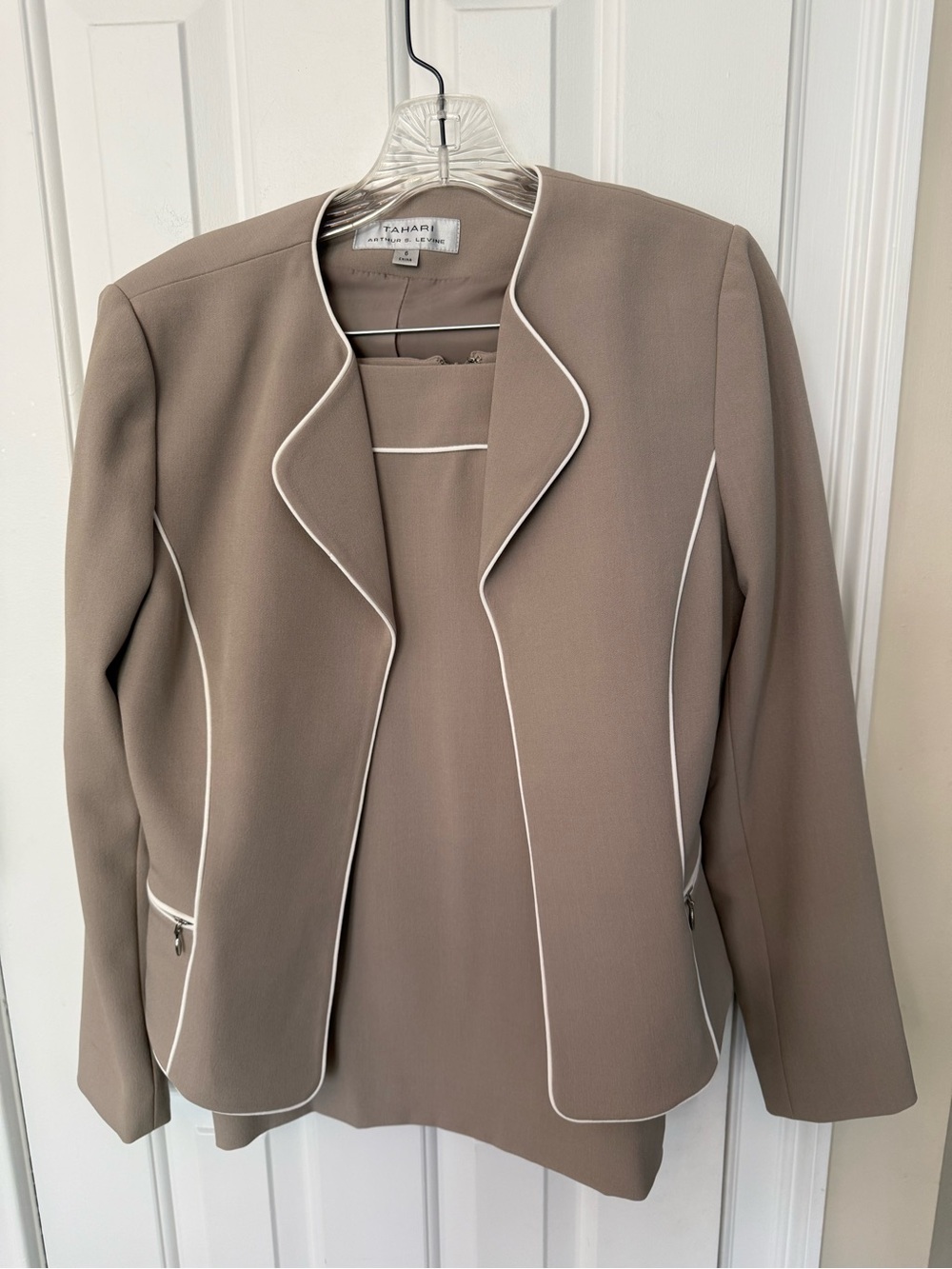 Tahari ASL Suit with White Piping